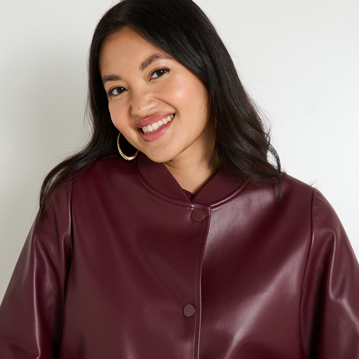 Bomber en simili orange bordeaux, GRAIN DE MALICE