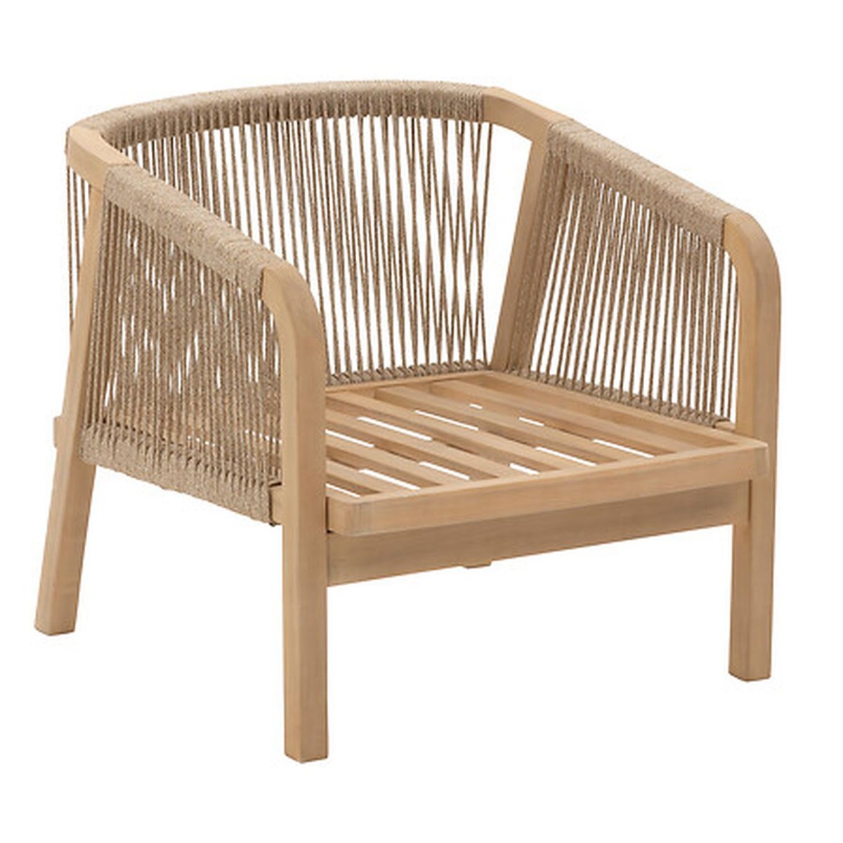 Salon de jardin 5 places en bois d'acacia PAPOUASIE beige, HESPERIDE