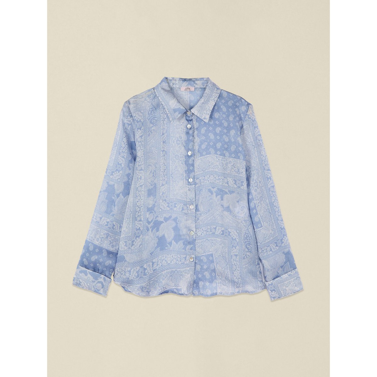 Chemise imprimé foulard light - blue, OLTRE