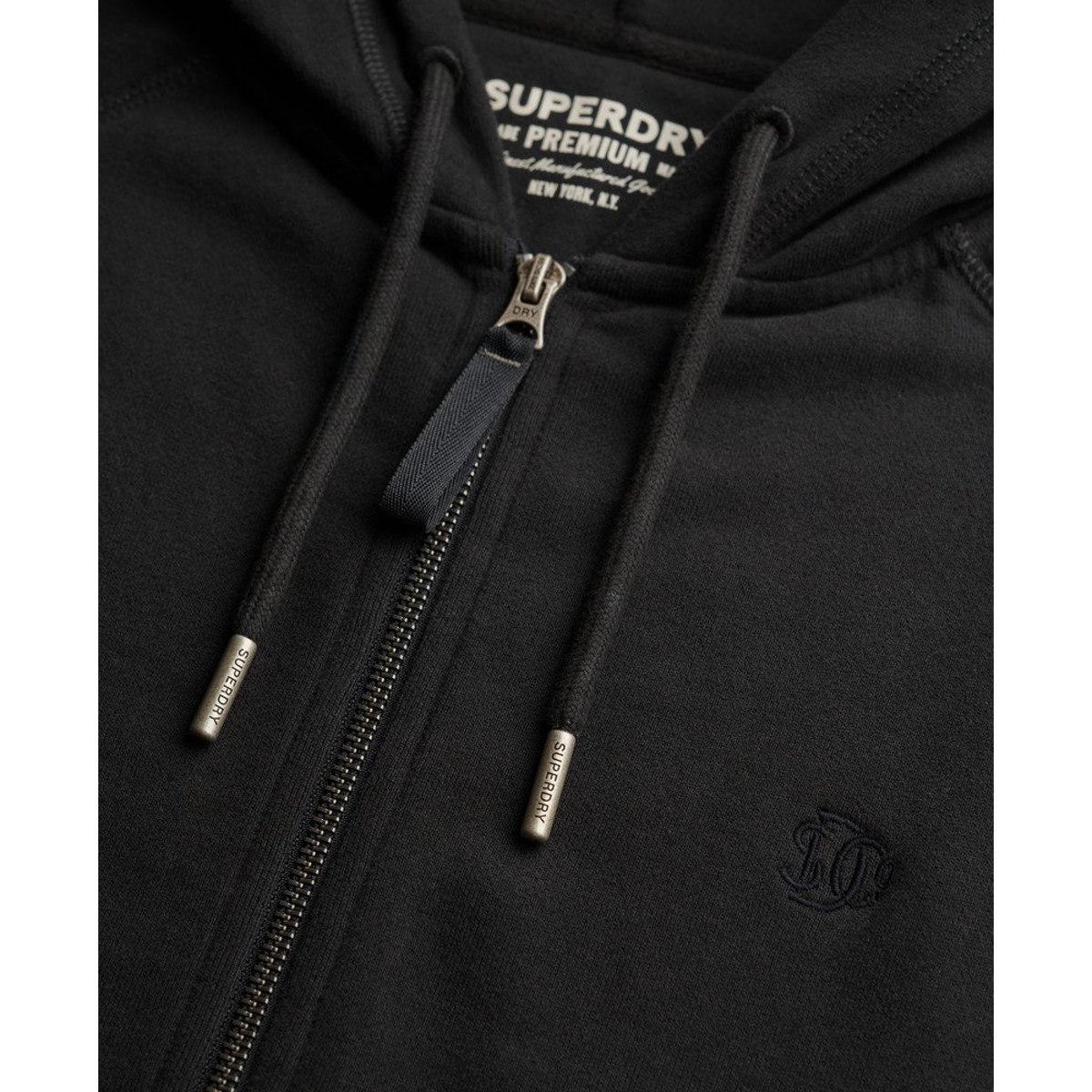 Sweat à capuche Studios coupe décontractée noir délavé, SUPERDRY