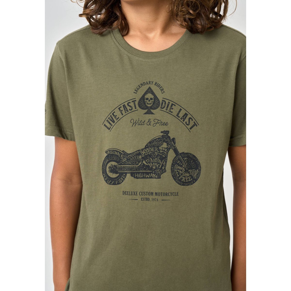 T-shirt garçon en 100% coton PARK khaki, DEELUXE