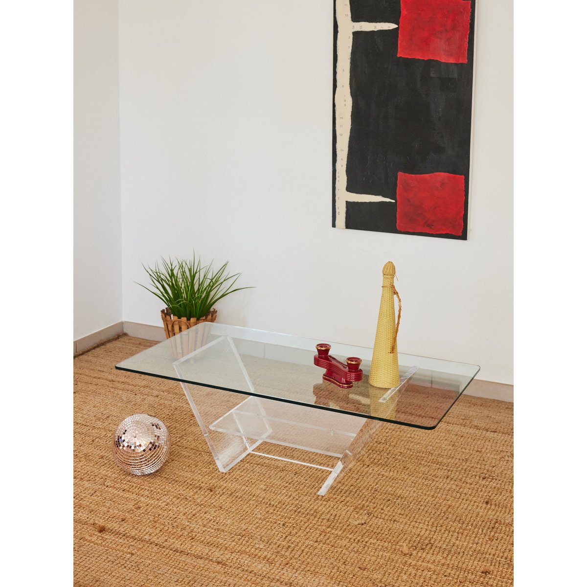 Table basse en plexiglass Donna N°1000 - Bon état transparent, DEBONGOUT