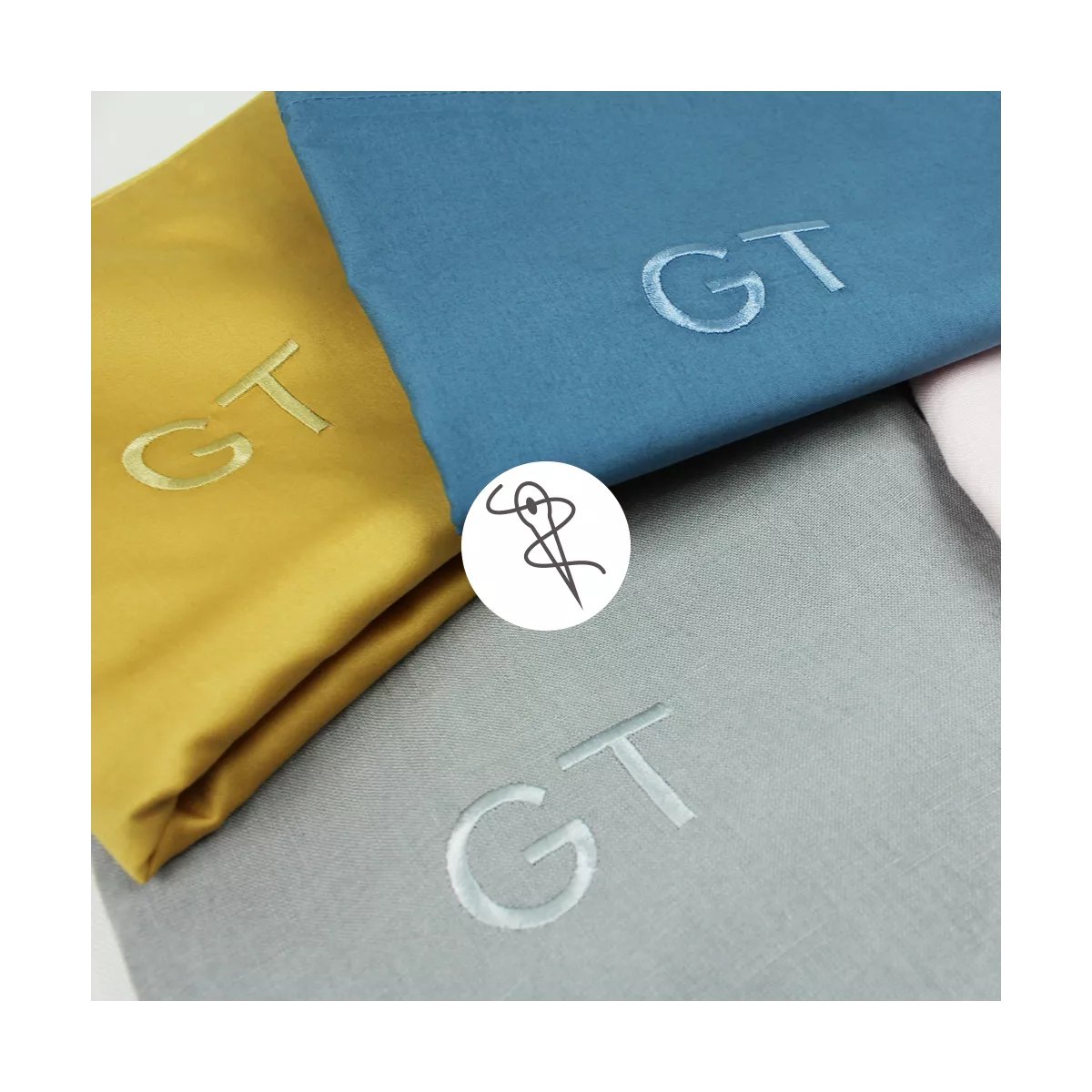 Taie d'oreiller percale de coton Olana pin, GARNIER THIEBAUT