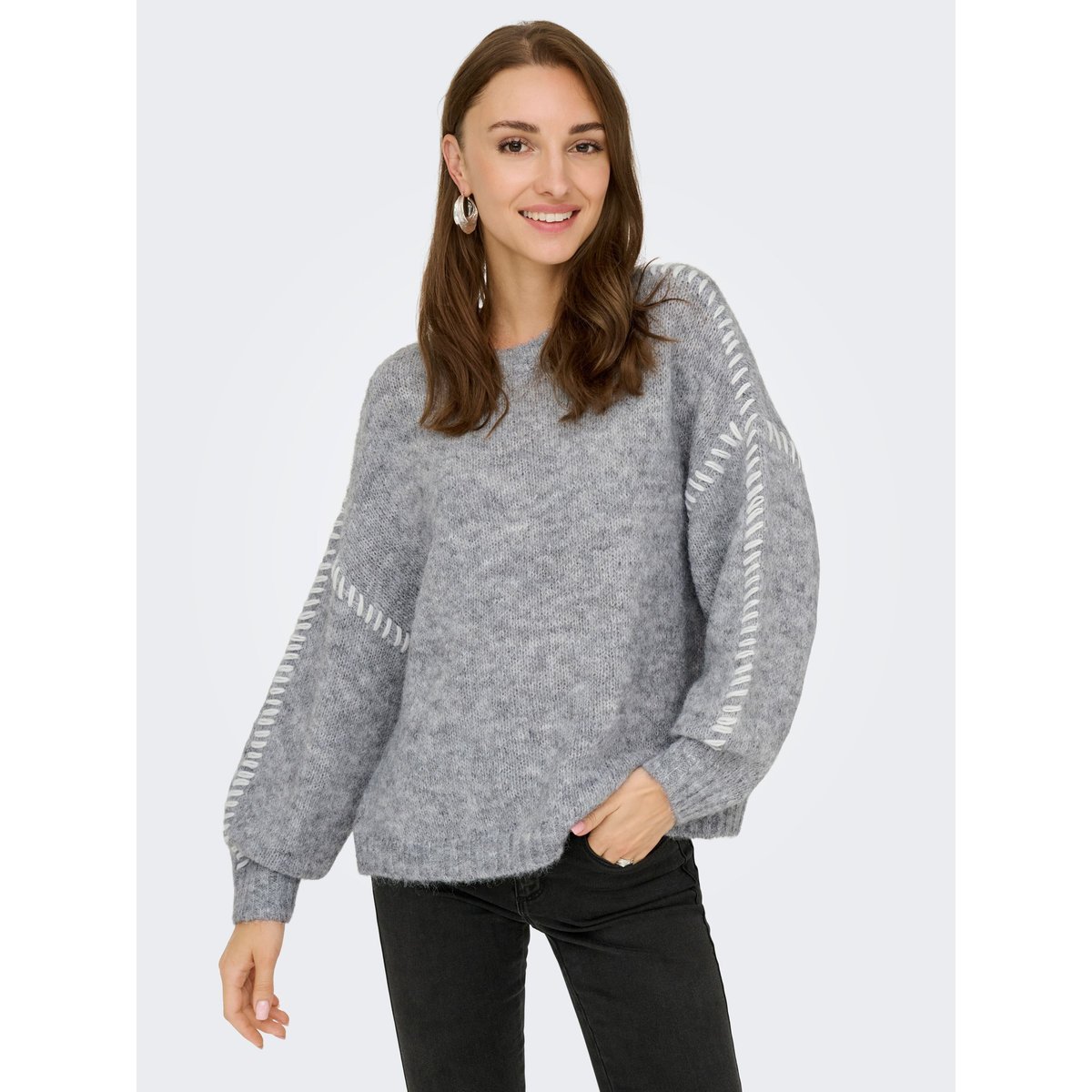 Pull En Maille grise - light grey melange, JDY