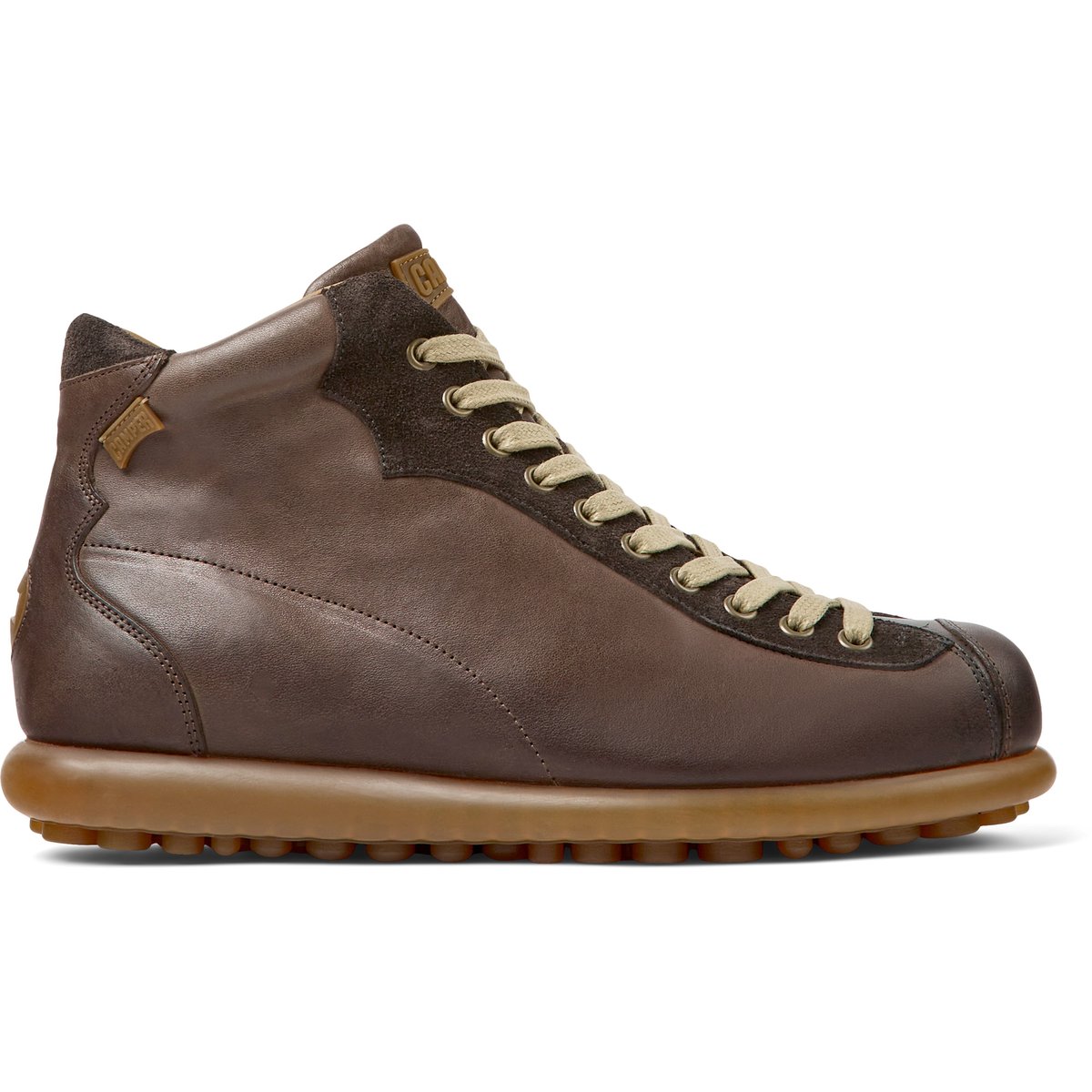 Baskets Pelotas Ariel Smooth Leather marron foncé, CAMPER