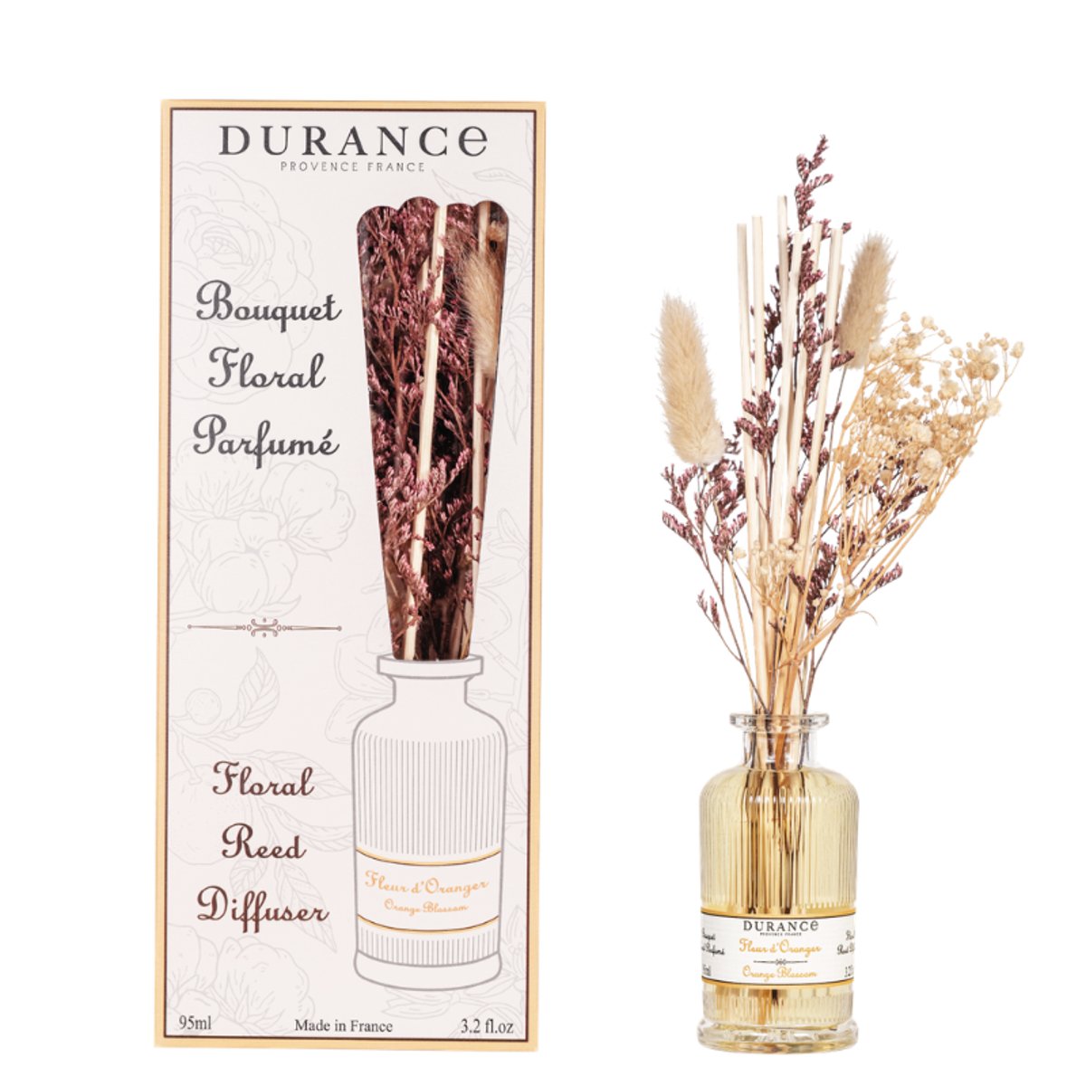 Diffuseur Fleurs Séchées Fleur d'Oranger couleur unique, DURANCE