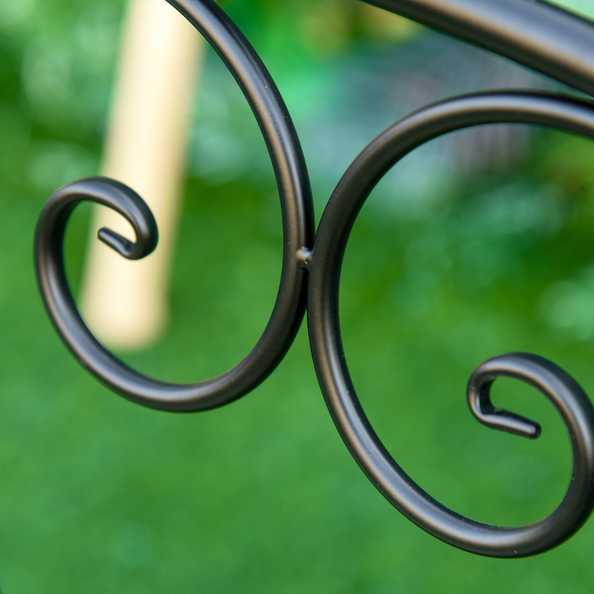 Banc de jardin Métal Noir noir doré effet vieilli, OUTSUNNY