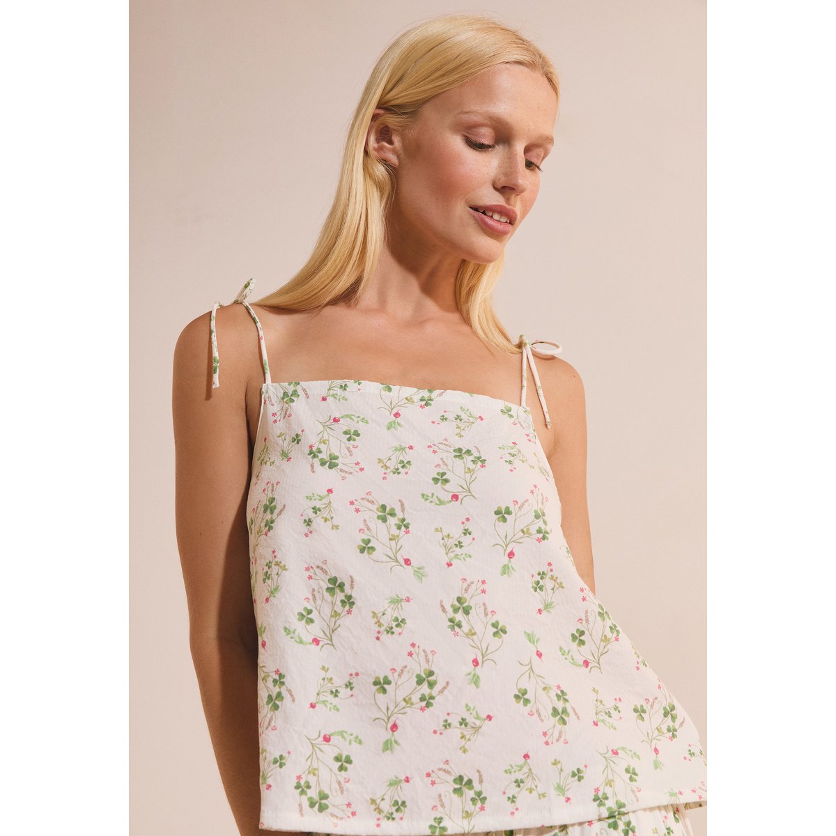 Caraco de pyjama à motifs radis TILLIEUL blanc, ETAM