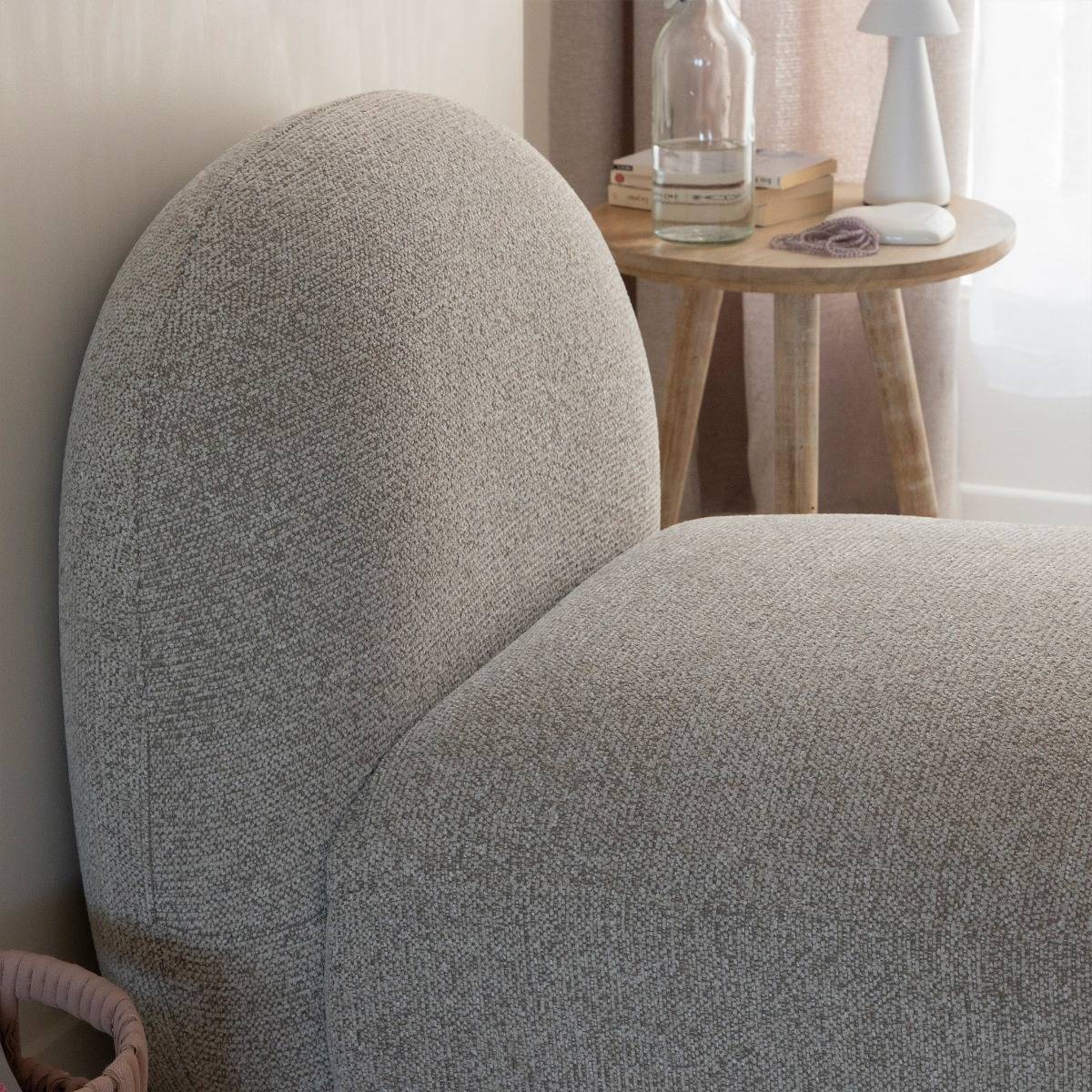 Module en tissu bouclette CALYA gris, MADE IN MEUBLES 