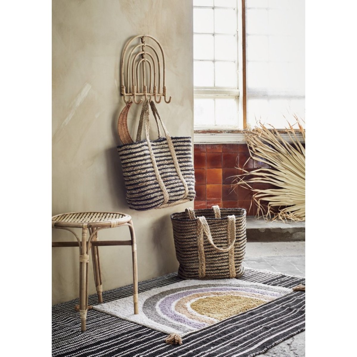 Tables d'appoint rotin bambou (set de 2) bois clair, MADAM STOLTZ