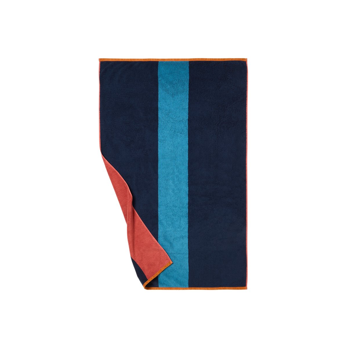 Serviette de toilette coton ORINE marine, CARRE BLANC
