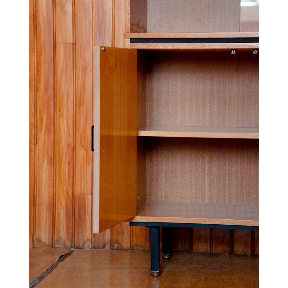 Bibliothèque vitrée contemporaine Madeleine N°740 - Bon état bois clair, DEBONGOUT