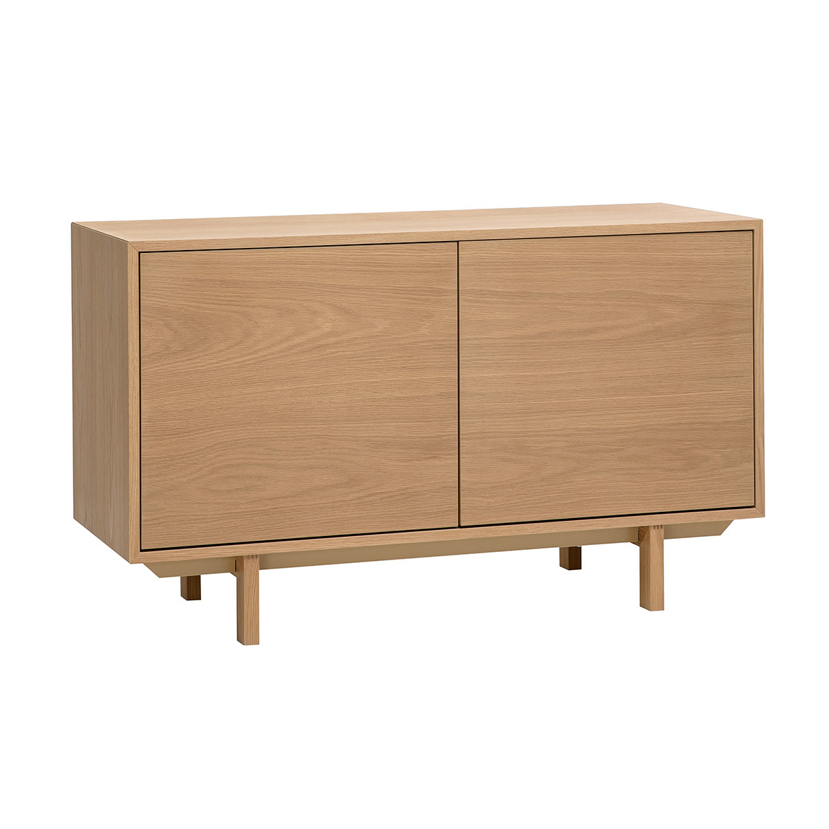 Buffet scandinave en bois clair 2 portes L120 cm SID couleur unique, MILIBOO