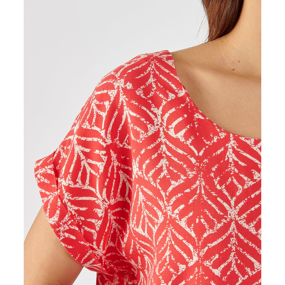 Top imprimé ethnique rouge feu, DAMART