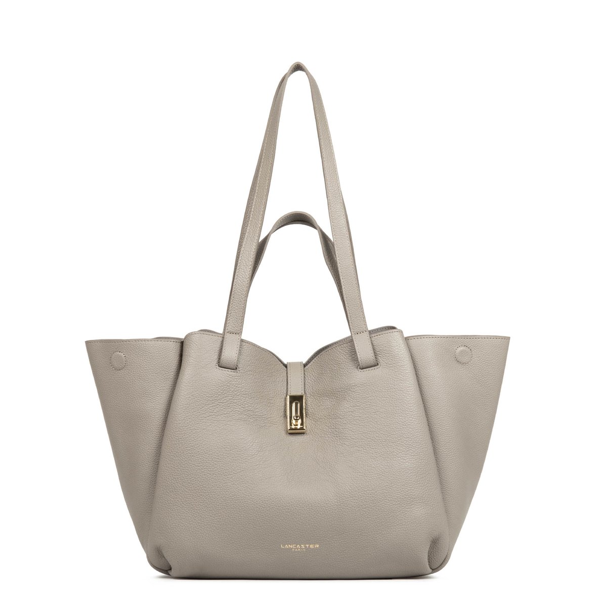 Grand sac cabas épaule MILANO HORIZON mastic, LANCASTER