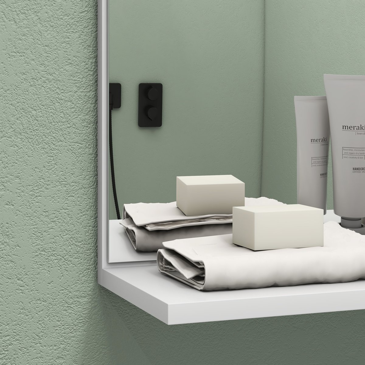 Miroir de salle de bains Bambou Blanc blanc, HOMCOM