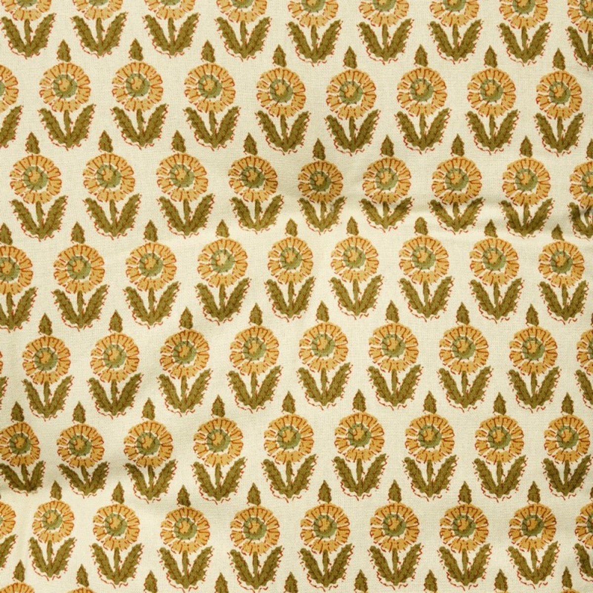 Matelas d'assise coton block print jaune, MADAM STOLTZ