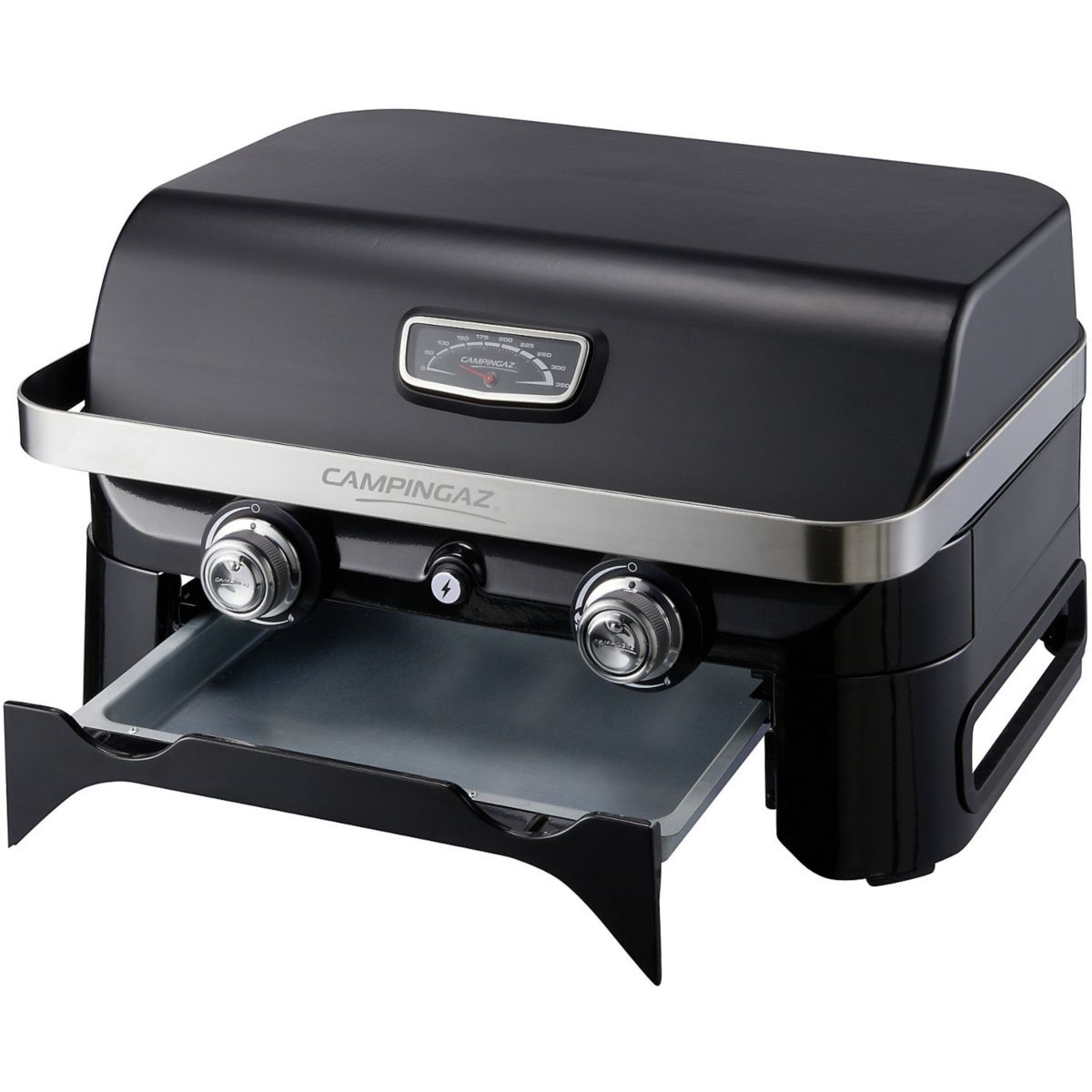 Barbecue gaz Attitude LX noir 2 brûleurs à poser, 58x36 cm noir, CAMPINGAZ