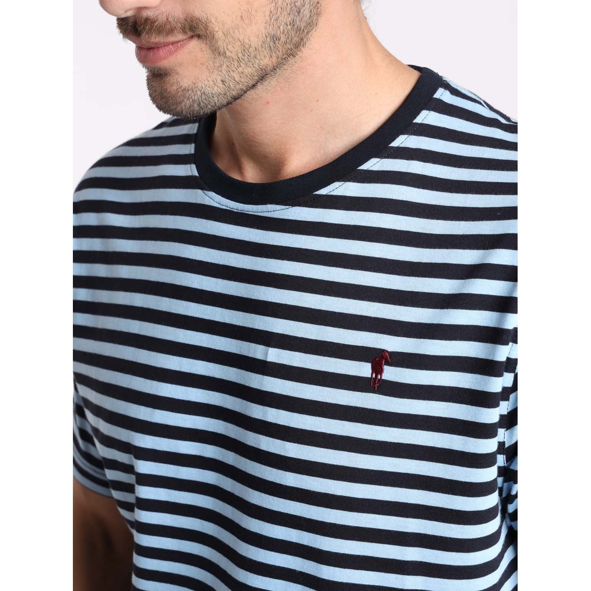 T-Shirt manches courtes coton TAIPEI marine/bleu ciel, GENTLEMAN FARMER