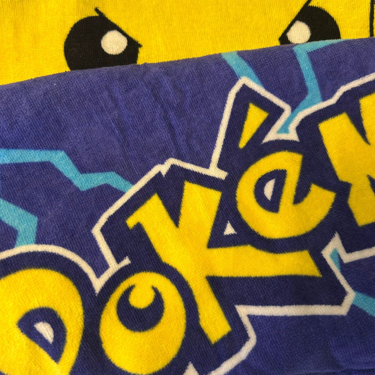 Serviette de bain et de plage imprimée 100% coton, VOLT bleu, POKEMON
