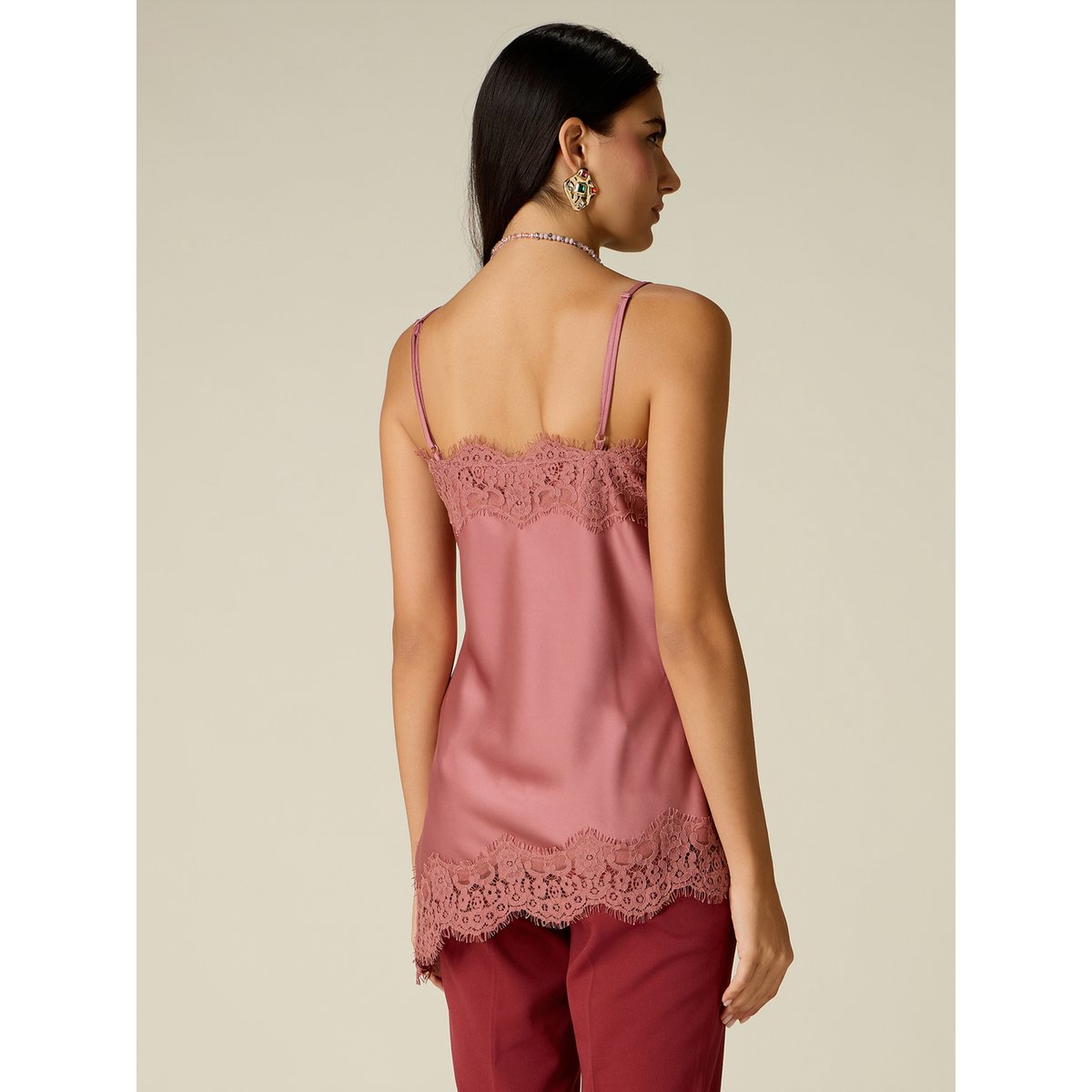 Haut de lingerie asymétrique rose, OLTRE