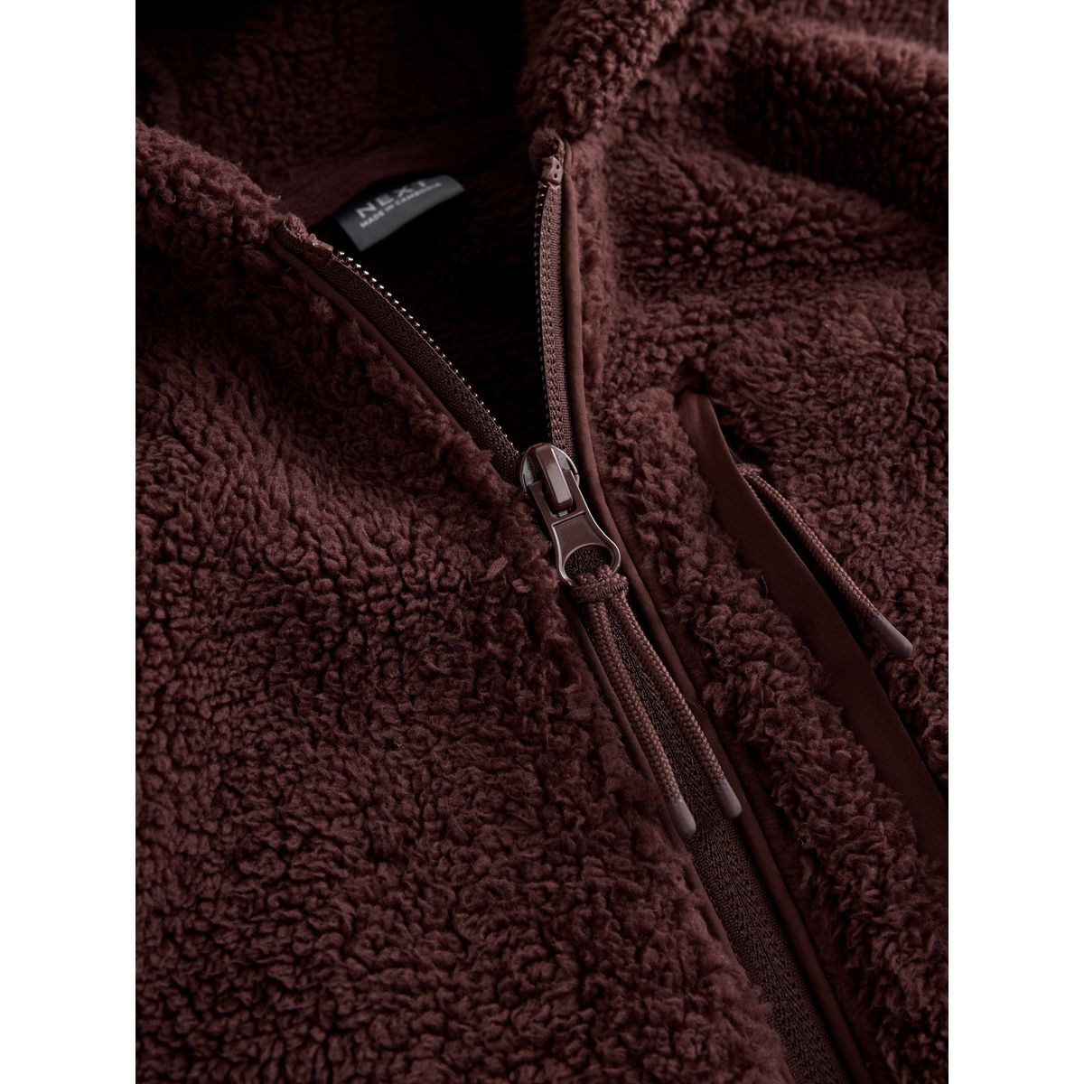 Veste à capuche zippée en polaire marron chocolat, NEXT