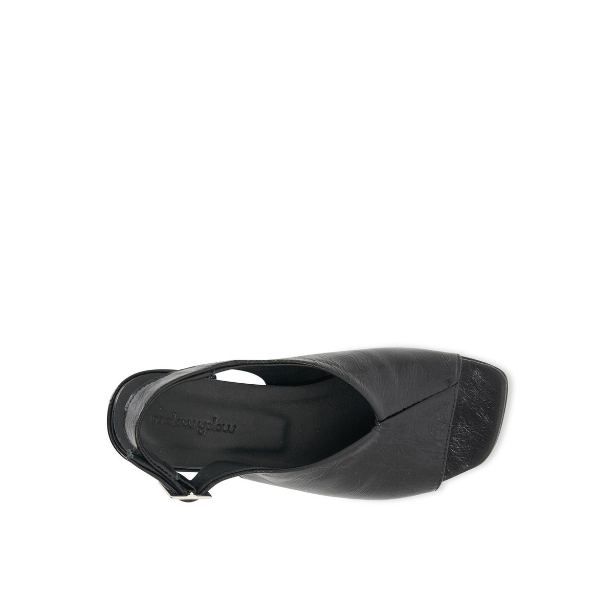Sandale Plate en cuir ANYA noir, MELLOW YELLOW