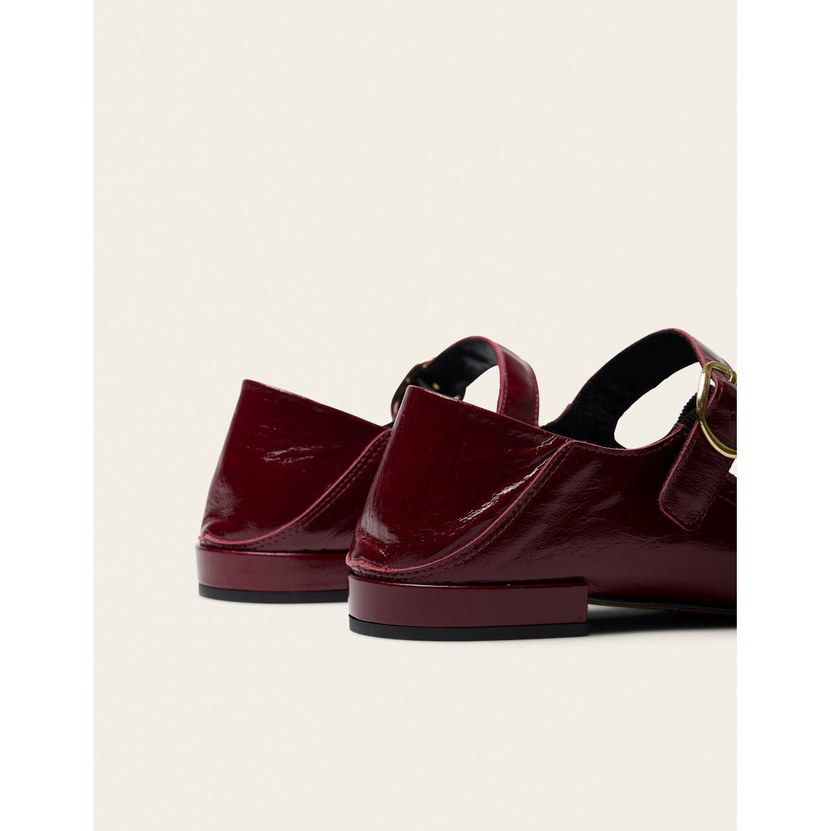 Ballerines LALI cuir plissé bordeaux, ODAJE