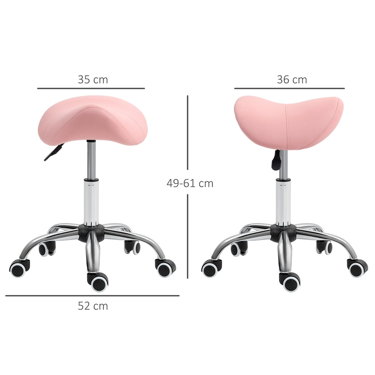 Tabouret de salon Polyuréthan Rose rose, HOMCOM