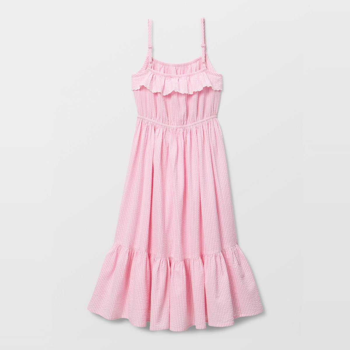 Robe midi à bretelles imprimée en coton lavatere, MONOPRIX
