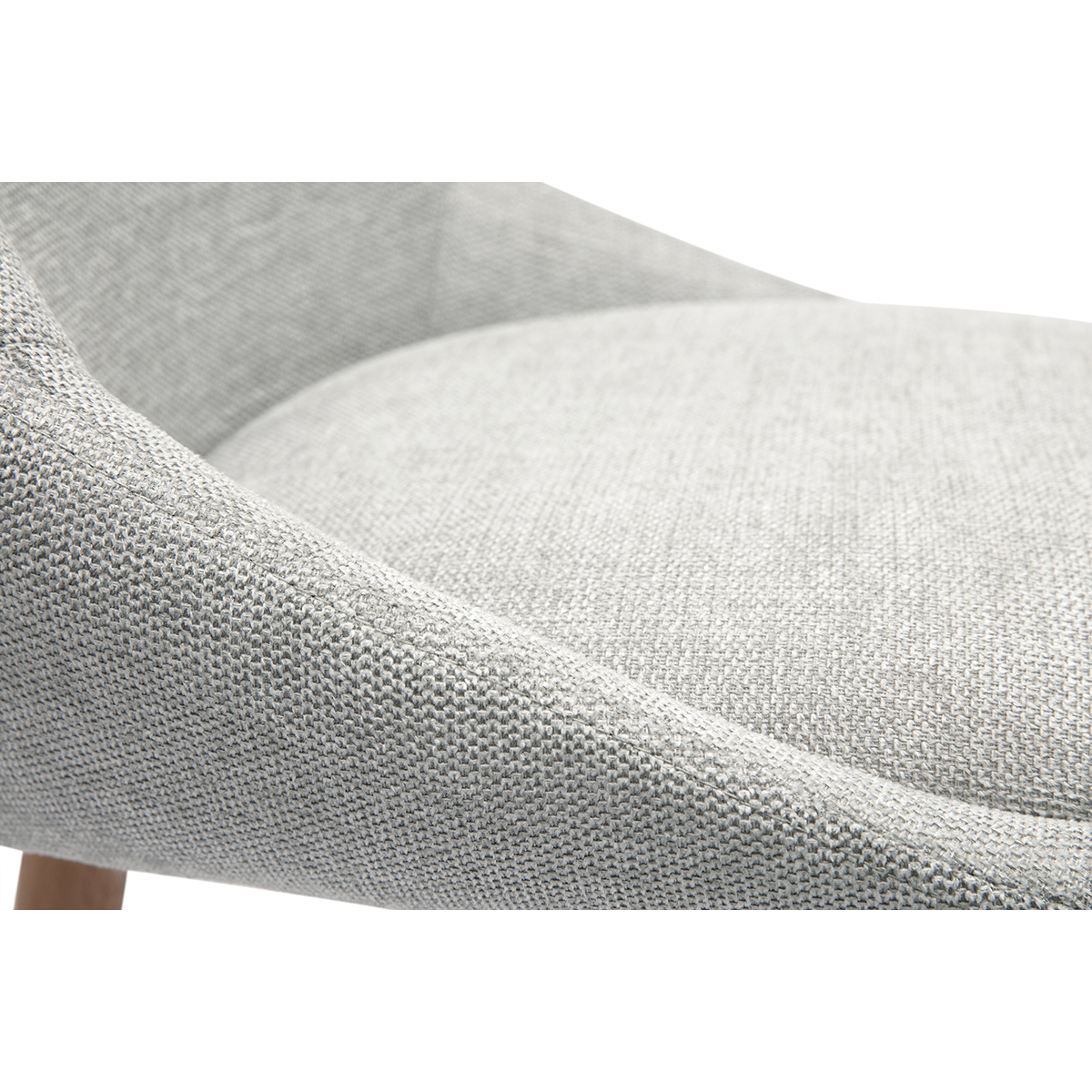 Tabourets de bar scandinaves pivotants 360° en tissu effet velours texturé beige et bois clair H65 cm (lot de 2) ALESS gris, MILIBOO