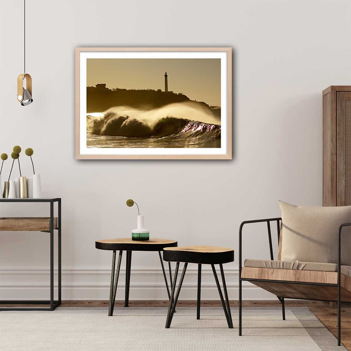 Affiche Biarritz Le phare de la pointe Saint Martin affiche seule, HEXOA