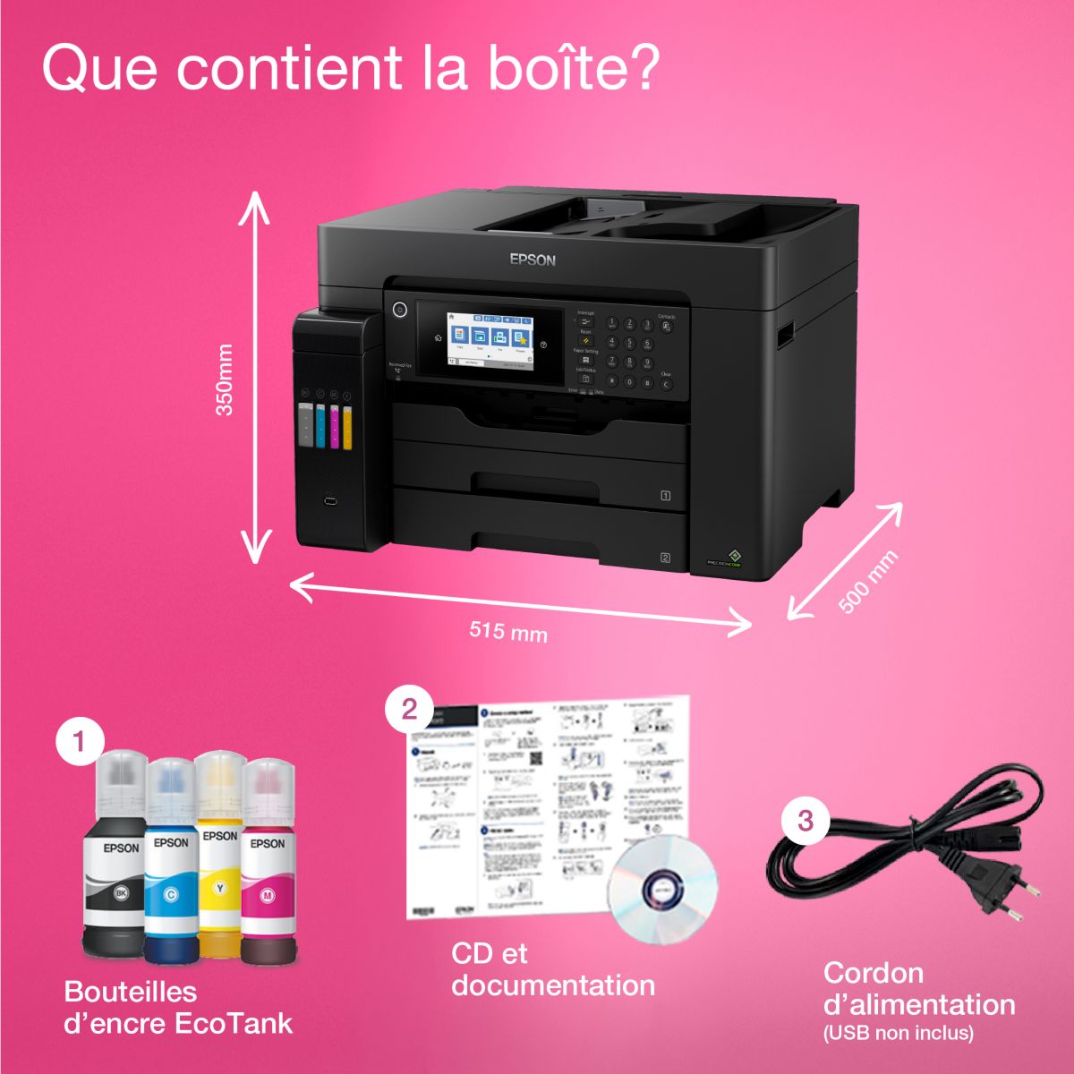Imprimante jet d'encre EcoTank ET-16605 couleur unique, EPSON