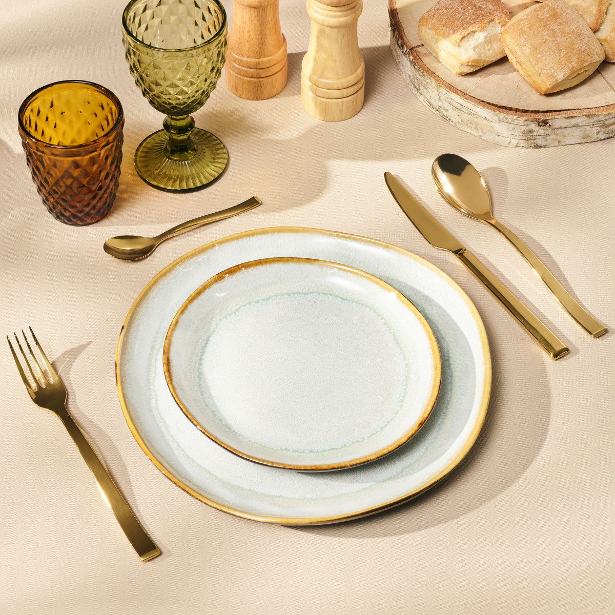 24 couverts de table avec support de rangement nomade - SIDE or, COUZON