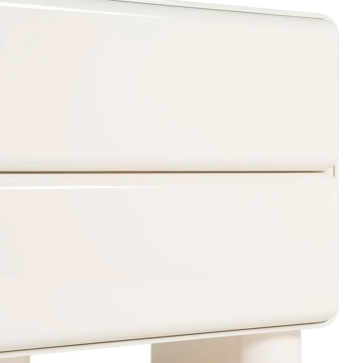 Table de chevet bois laqué blanc crème 2 tiroirs 56.5x42.5x56.5cm blanc, WADIGA