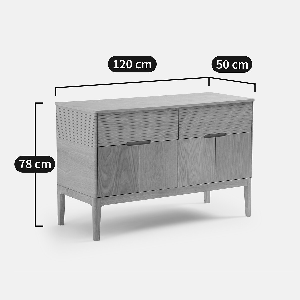 Meuble sous vasque L120 cm, Sarena chêne, LA REDOUTE INTERIEURS
