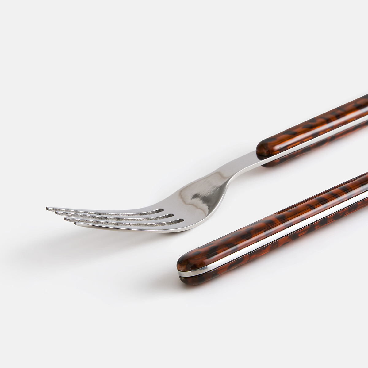 Ménagère 24 couverts en inox, manches effet écaille de tortue, FAUVITA marron, LA REDOUTE INTERIEURS