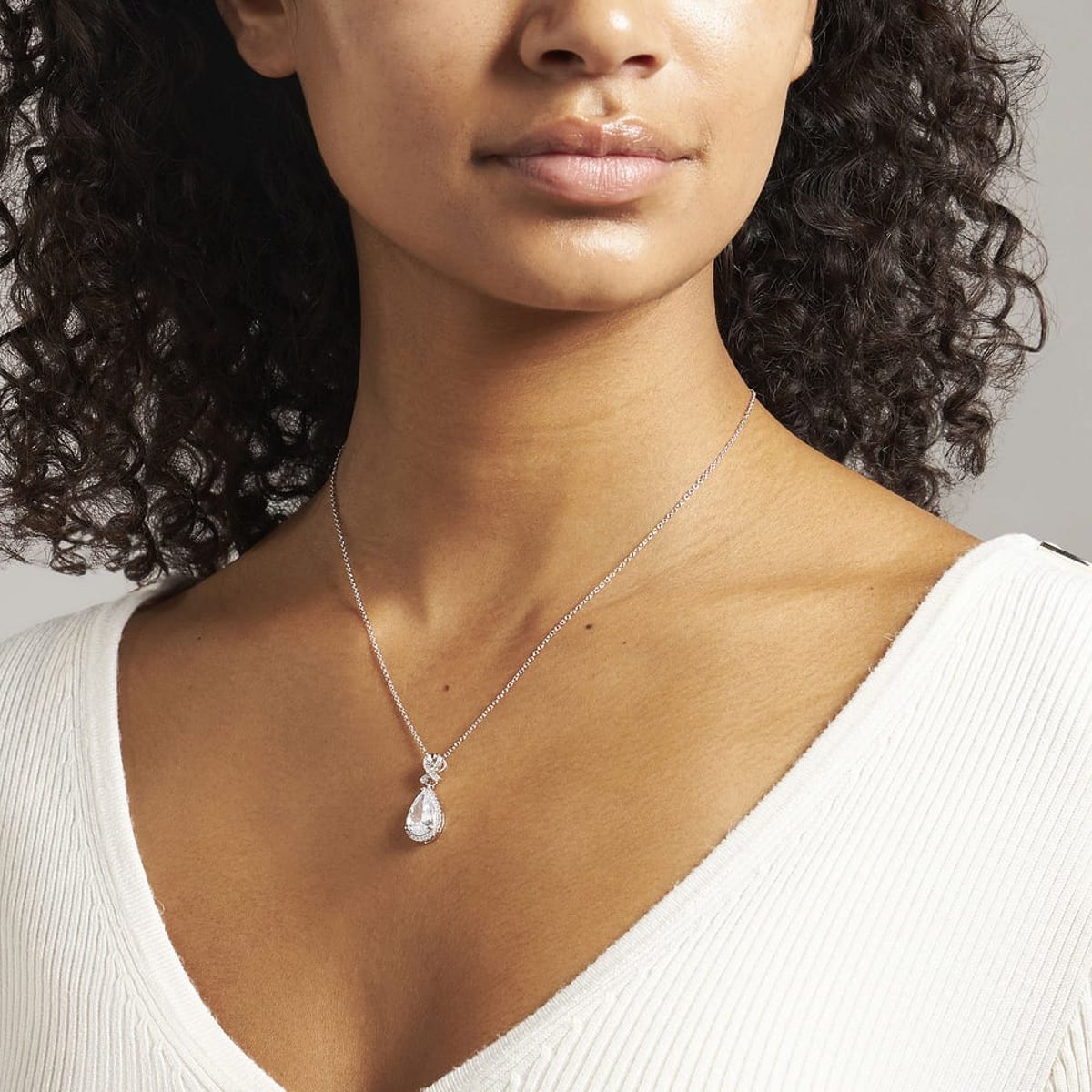 Colliers en Argent/oxyde de zirconium De Zirconium et Oxyde de zirconium argent, CLEOR