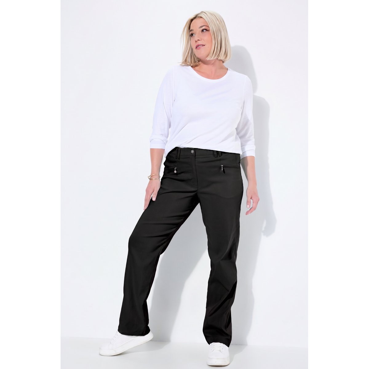 Pantalon Mary en bengalie noir, ULLA POPKEN