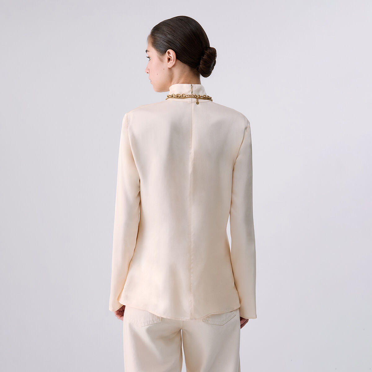 Blouse en satin crème, LIU JO
