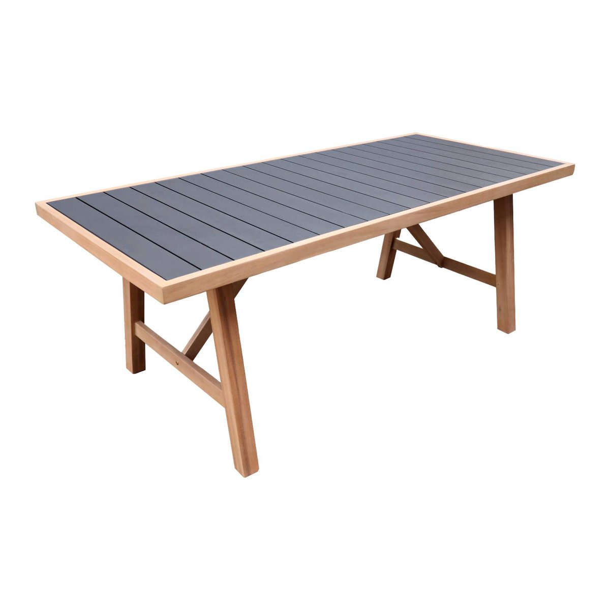 Table de jardin bois d'acacia et aluminium 8 places ELDORA anthracite, SWEEEK