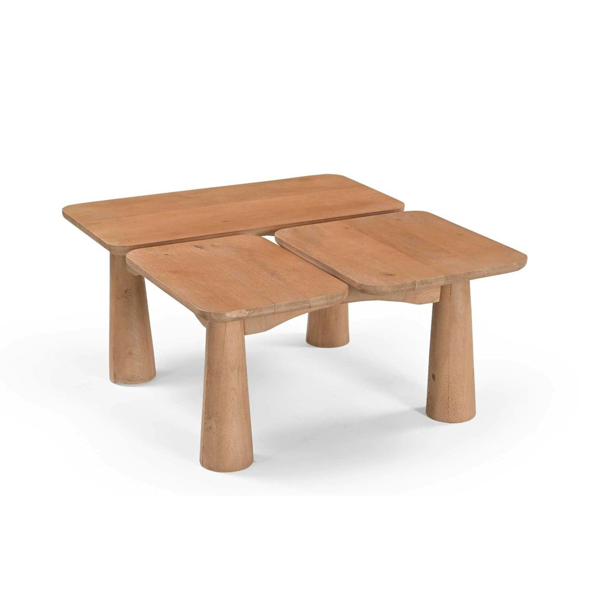 Table basse design 3 plateaux manguier naturel ALMA bois naturel, PIER IMPORT