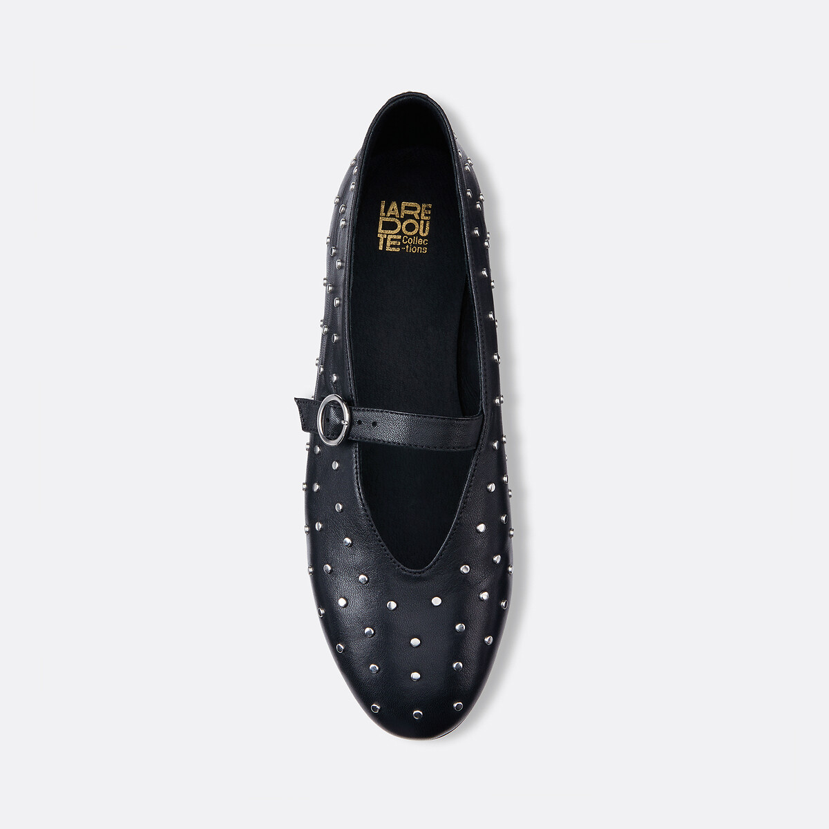 Ballerine en cuir cloutée noir, LA REDOUTE COLLECTIONS