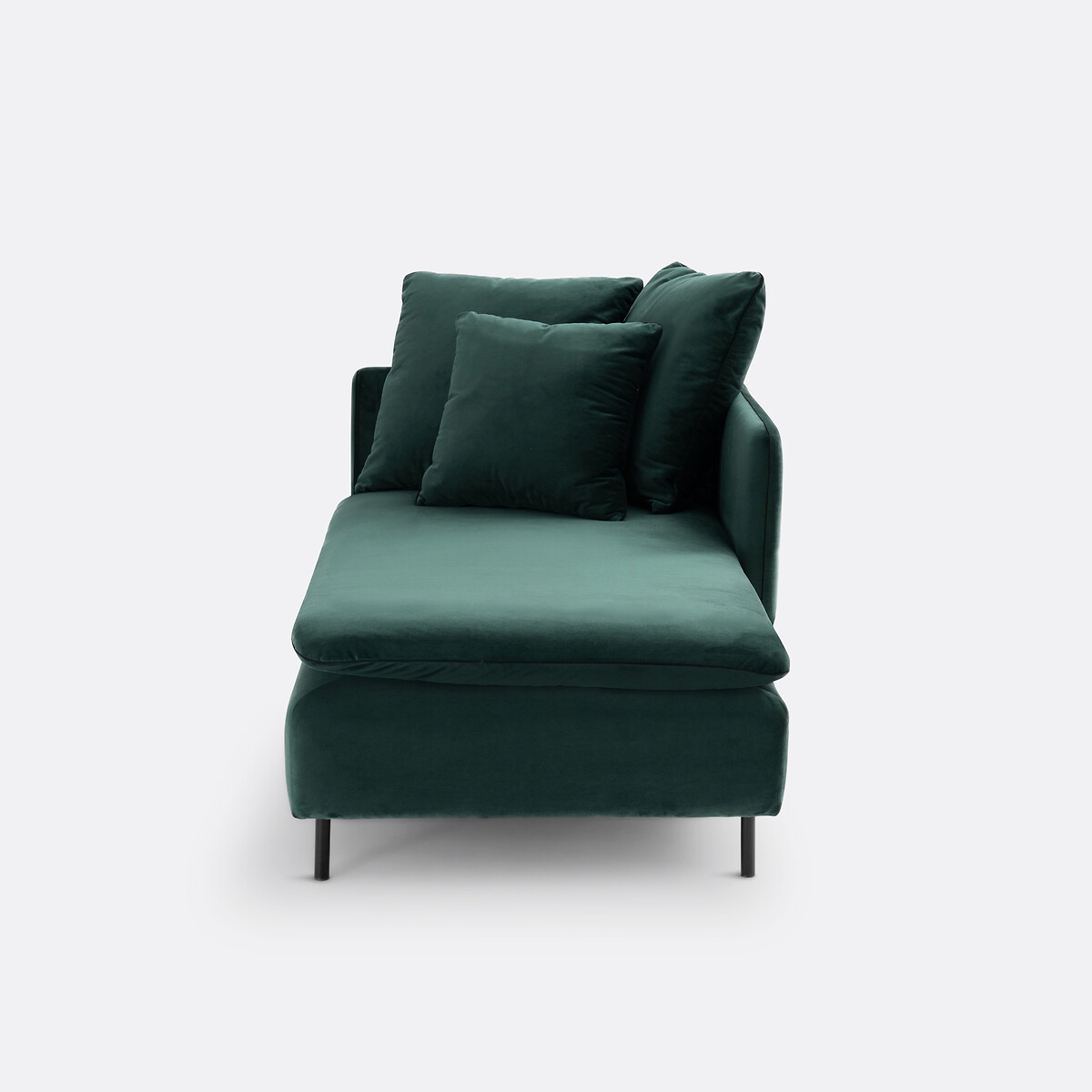 Omvormbare longchair fluweel D158 cm, Ivete bosgroen, LA REDOUTE INTERIEURS