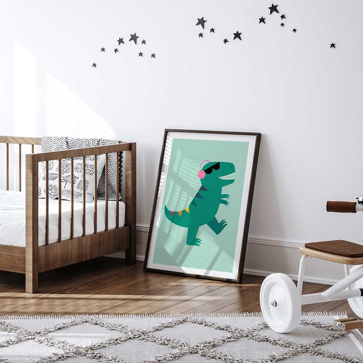 Affiche enfant dino music affiche seule, HEXOA