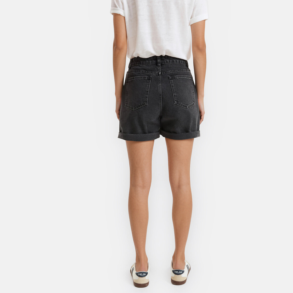 Short 5 poches en denim noir brossé, LA REDOUTE COLLECTIONS