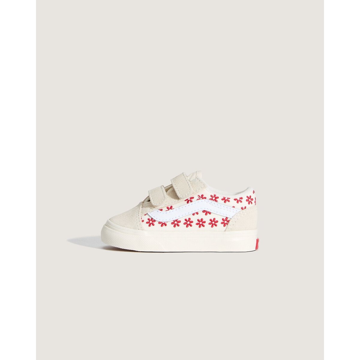 Sneaker mit Klettverschluss OLD SKOOL V beige/rot, VANS