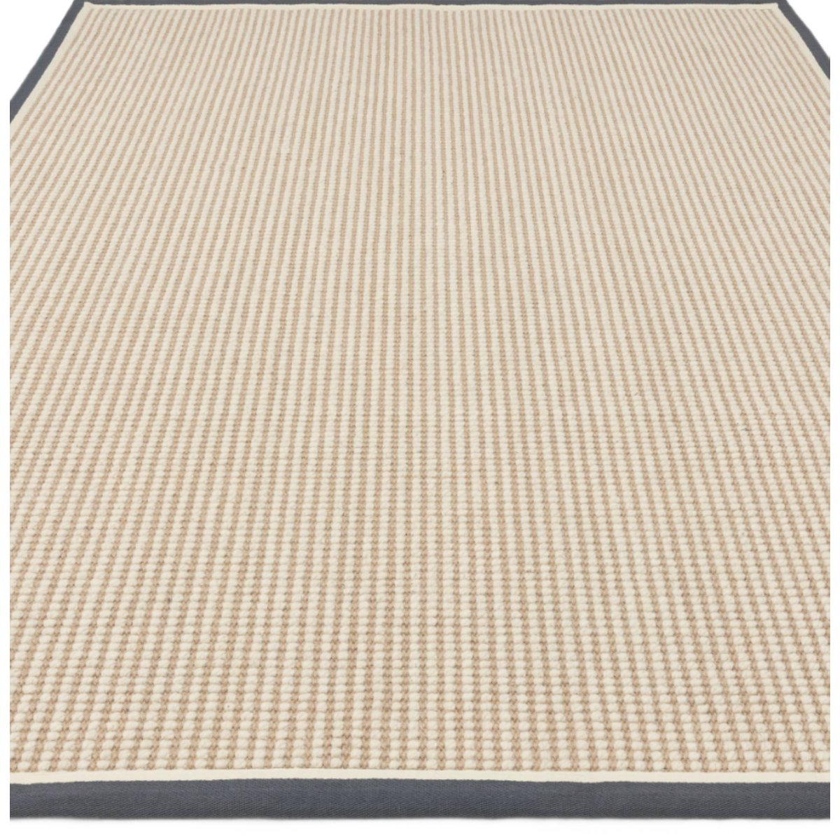 Tapis de salon moderne laine et jute ROKA gris, NOVATREND