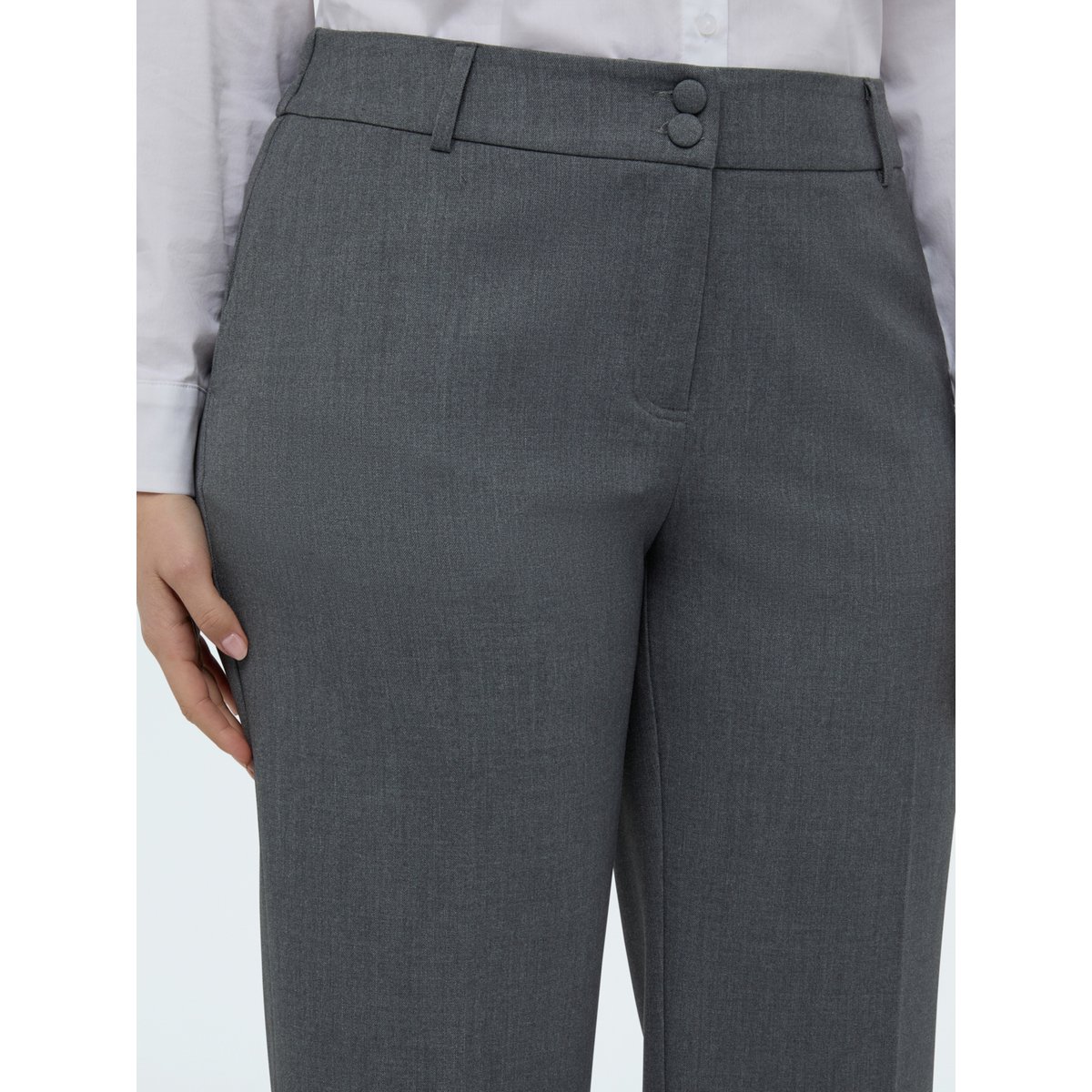 Pantalon Cropped en tissu chiné gris, FIORELLA RUBINO