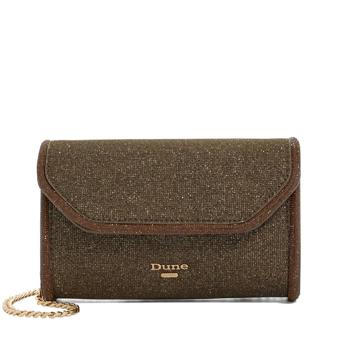 Pochette rigide à bordure en strass - BELLINI bronze-metallic fabric, DUNE LONDON